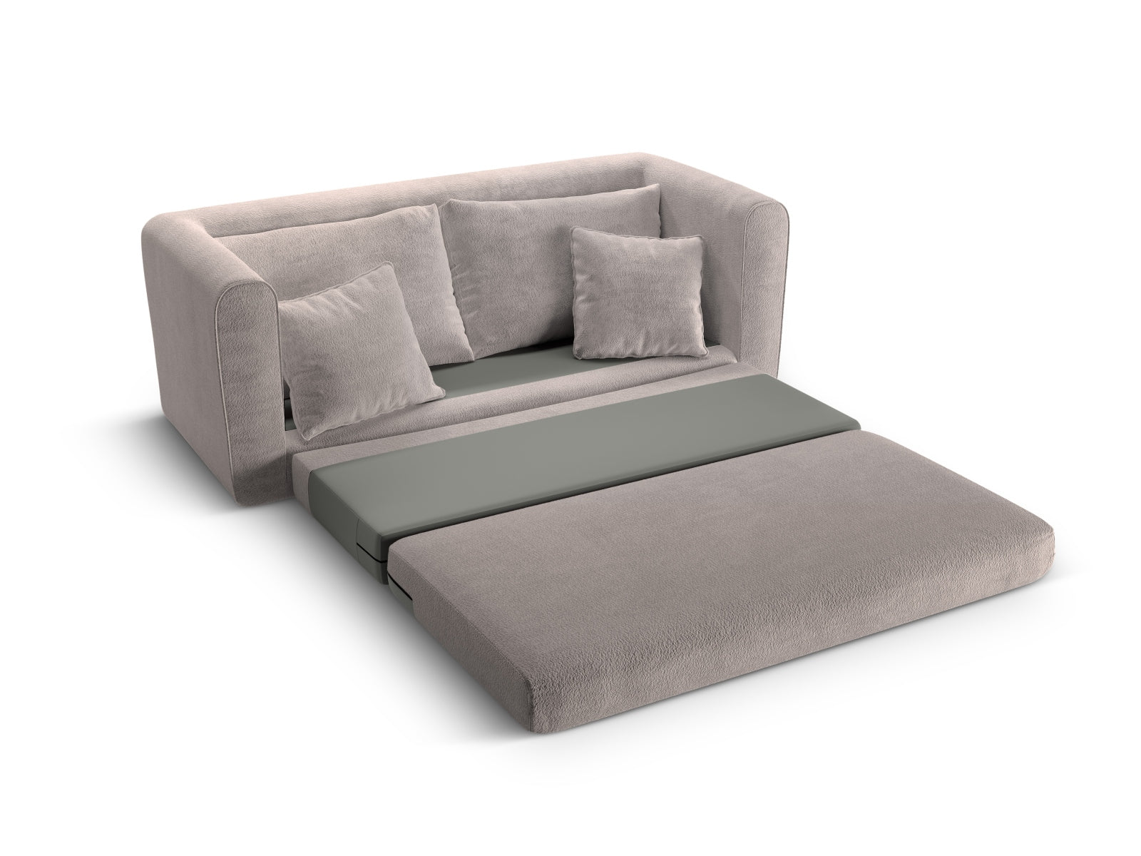 Stylisches Lido 2-Sitzer Sofa in Warm Grey, perfekt für kleine Räume und als komfortables Schlafsofa für Übernachtungsgäste.
