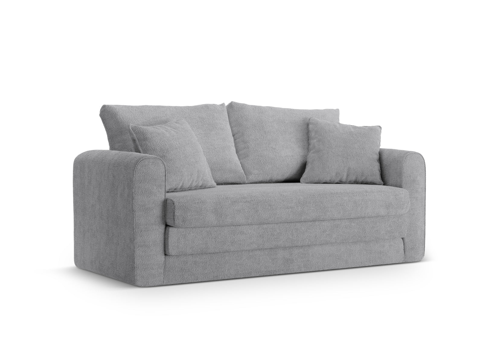 Elegantes Lido 2-Sitzer Bettsofa in Grau und Koralle, perfekt für stilvolle Wohnräume und als Schlafgelegenheit für Gäste.