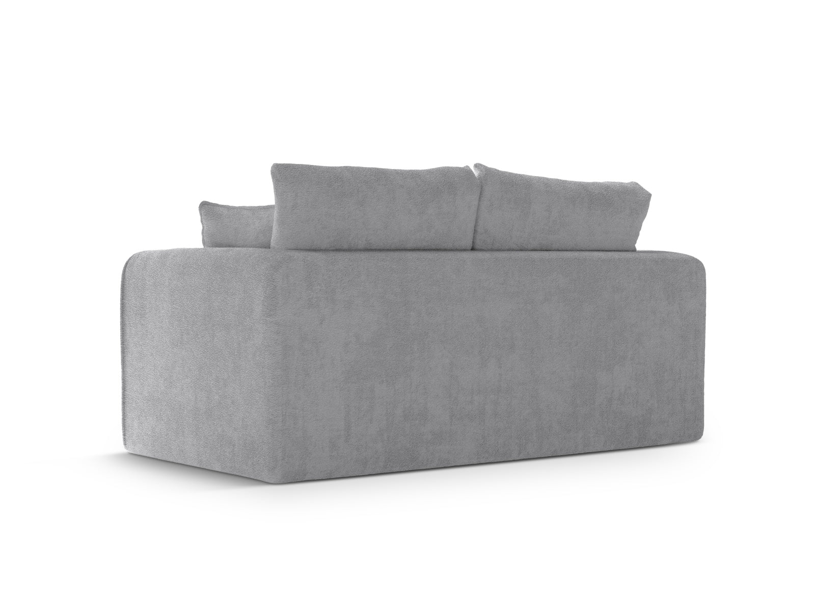 Modernes Lido 2-Sitzer Sofa in Grau und Koralle, ideal für kleine Räume und als komfortable Schlaflösung für Übernachtungsgäste.