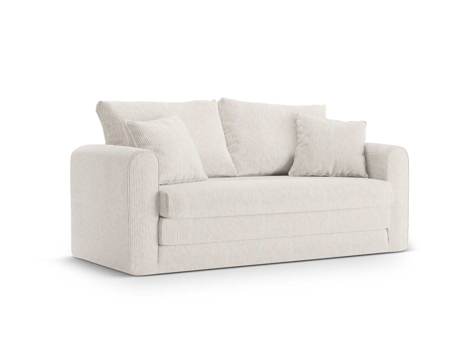 Elegantes Lido 2-Sitzer Sofa in sanftem Beige, perfekt für kleine Räume und als komfortables Bettsofa für Gäste.