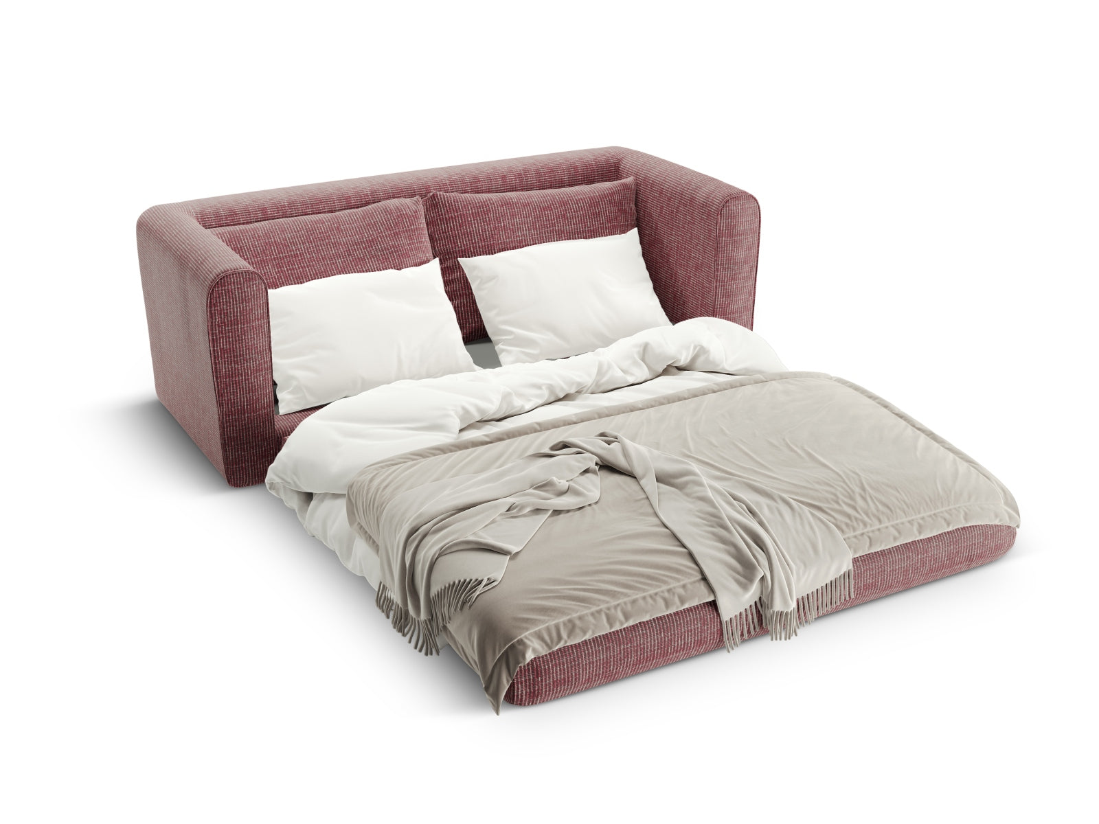 Lido Sofa mit Schlaffunktion 2 Sitzer in Red-Baltimore präsentiert im Onlineshop von KAQTU Design AG. Bettsofa ist von Micadoni