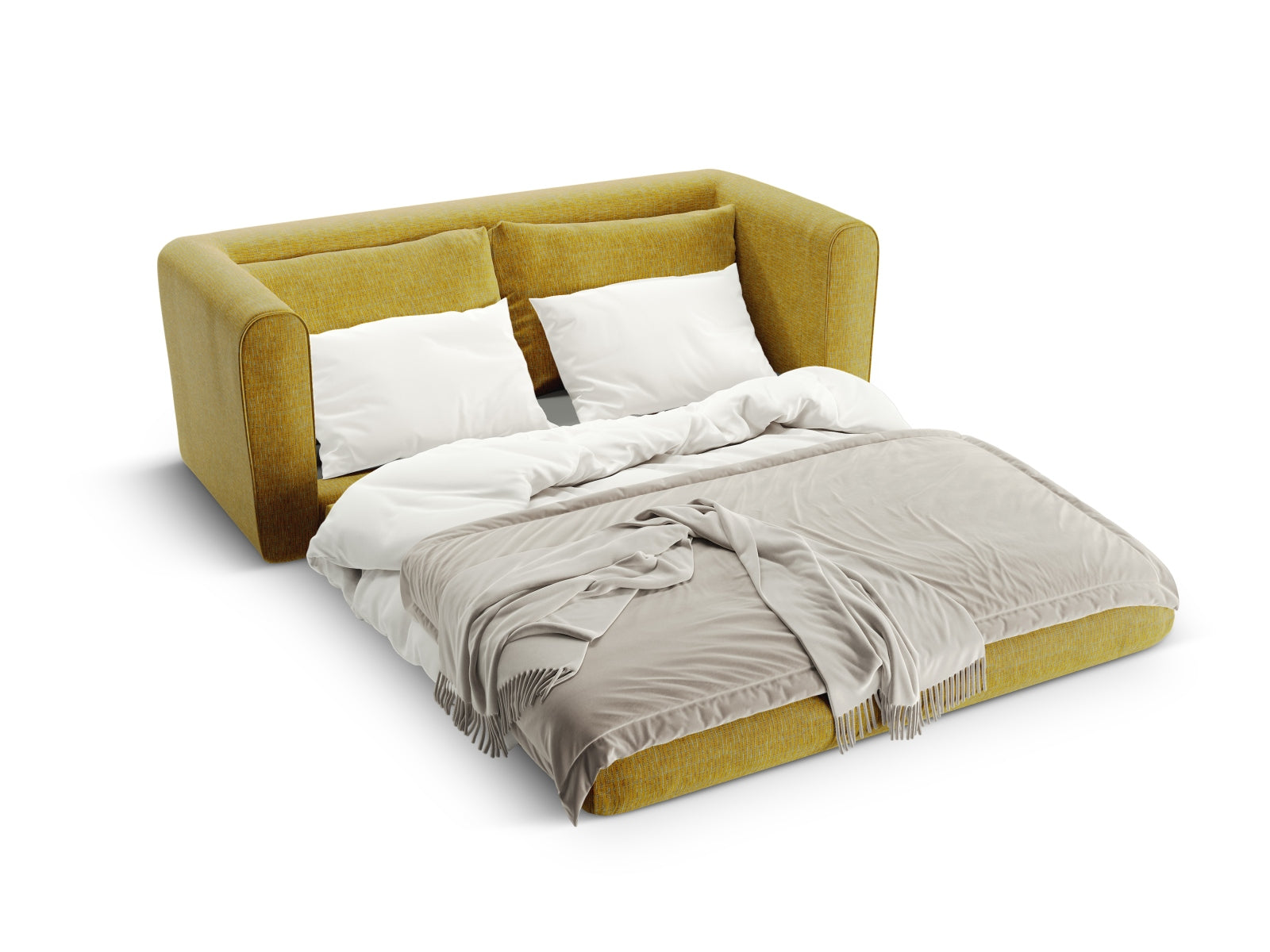 Lido Sofa mit Schlaffunktion 2 Sitzer in Sunflower Melange-Baltimore präsentiert im Onlineshop von KAQTU Design AG. Bettsofa ist von Micadoni