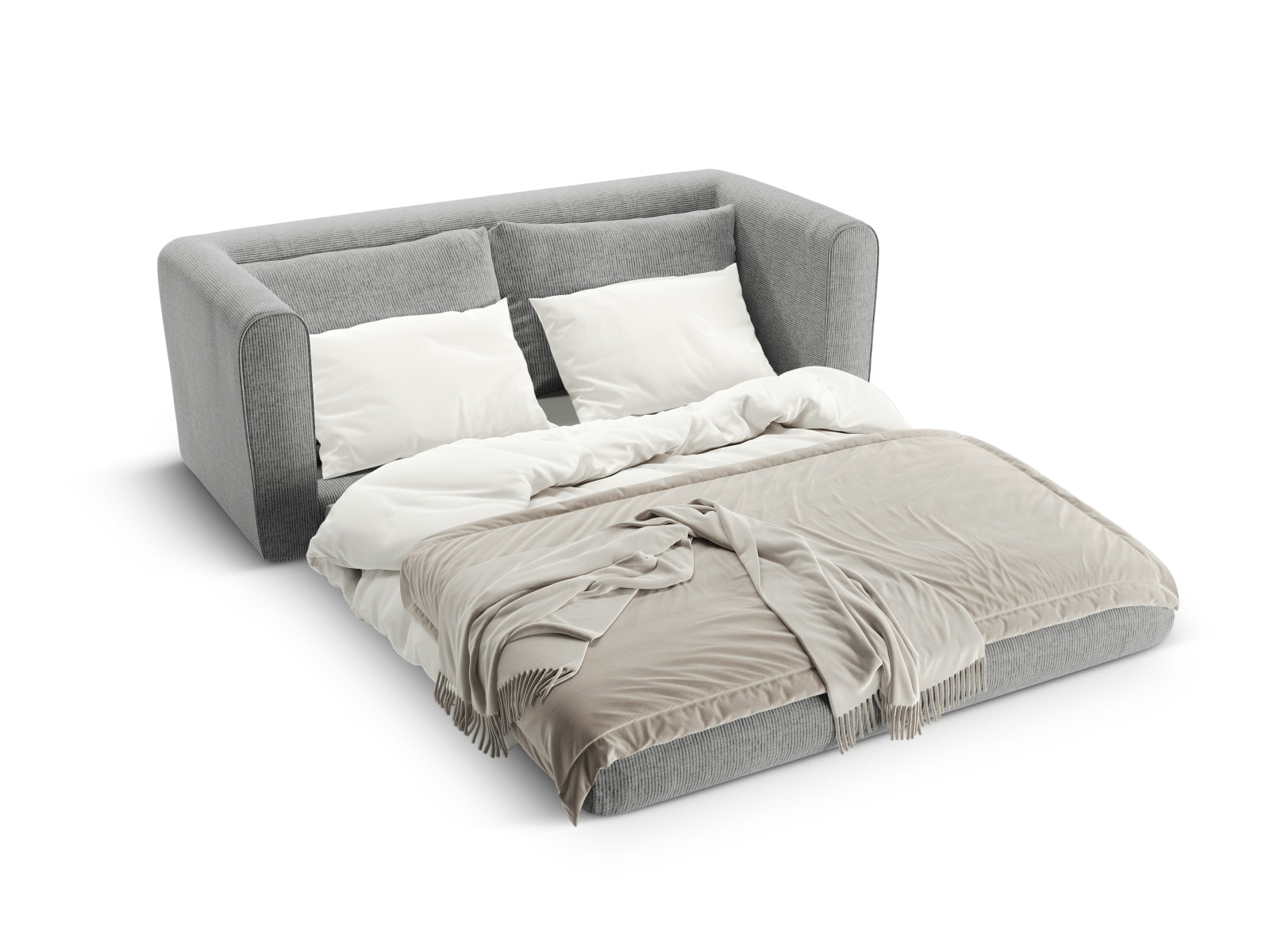 Modernes Lido 2-Sitzer Bettsofa in elegantem Grau, perfekt für flexible Wohnräume und entspannte Nächte bei Gästen.