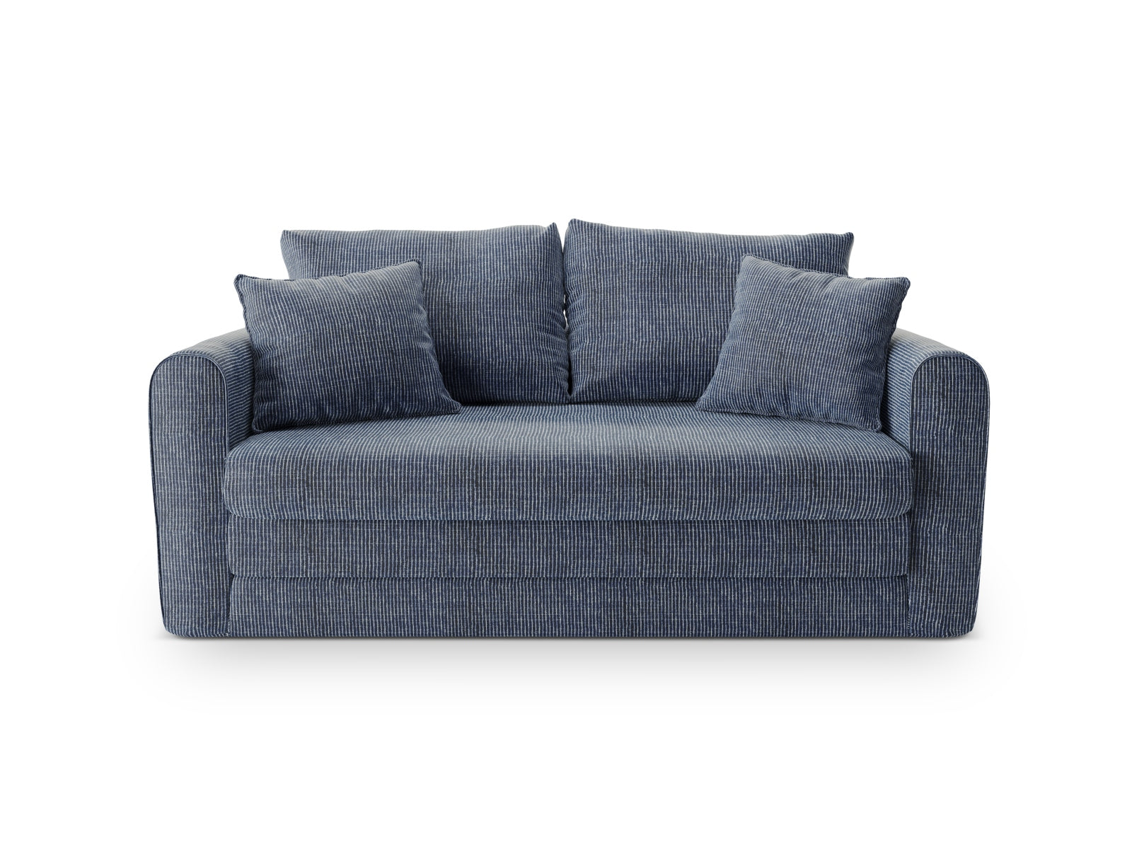 Lido Sofa mit Schlaffunktion 2 Sitzer in Blue Melange-Baltimore präsentiert im Onlineshop von KAQTU Design AG. Bettsofa ist von Micadoni