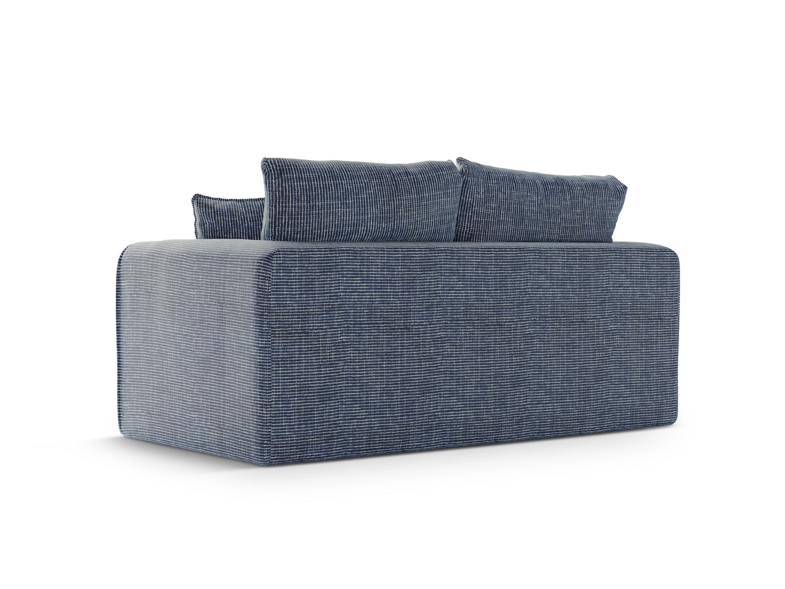 Modernes Lido 2-Sitzer Sofa mit Schlaffunktion in Blue Melange-Baltimore, ideal für gemütliche Abende und Übernachtungen.