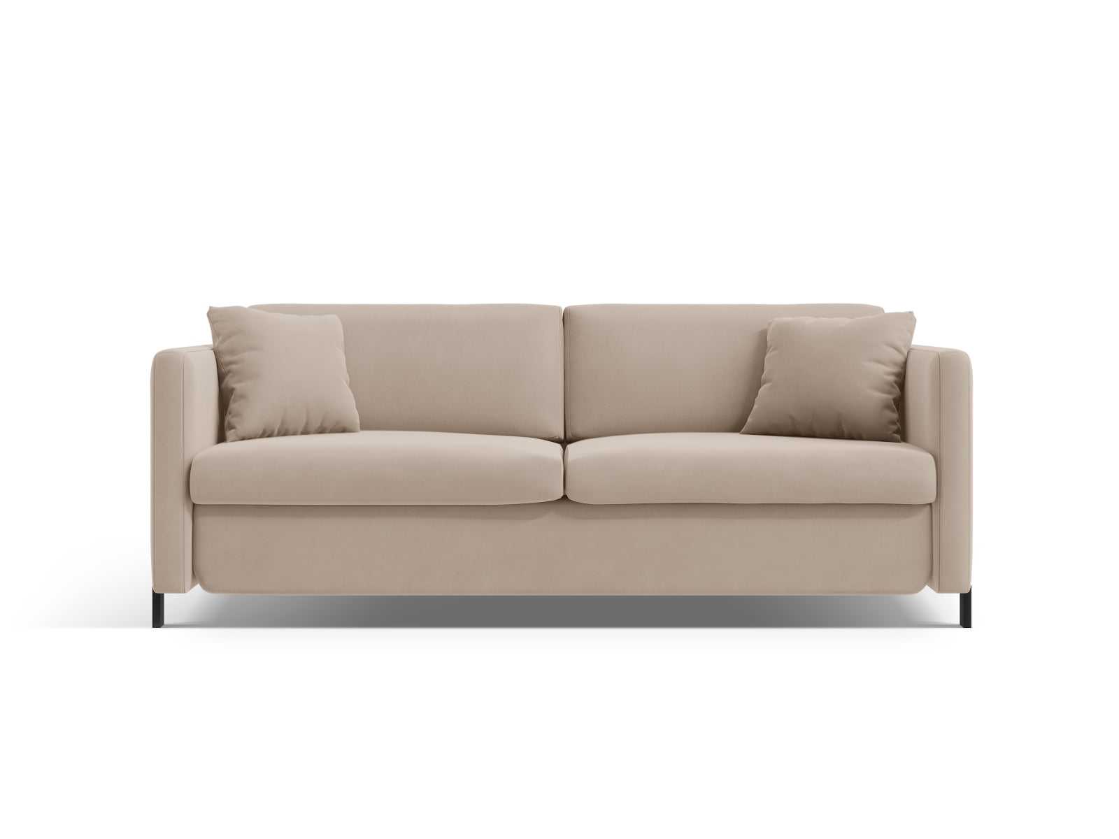 Gloria Velour Sofa mit Schlaffunktion 2 Sitzer in Beige-Salvador präsentiert im Onlineshop von KAQTU Design AG. Bettsofa ist von Micadoni