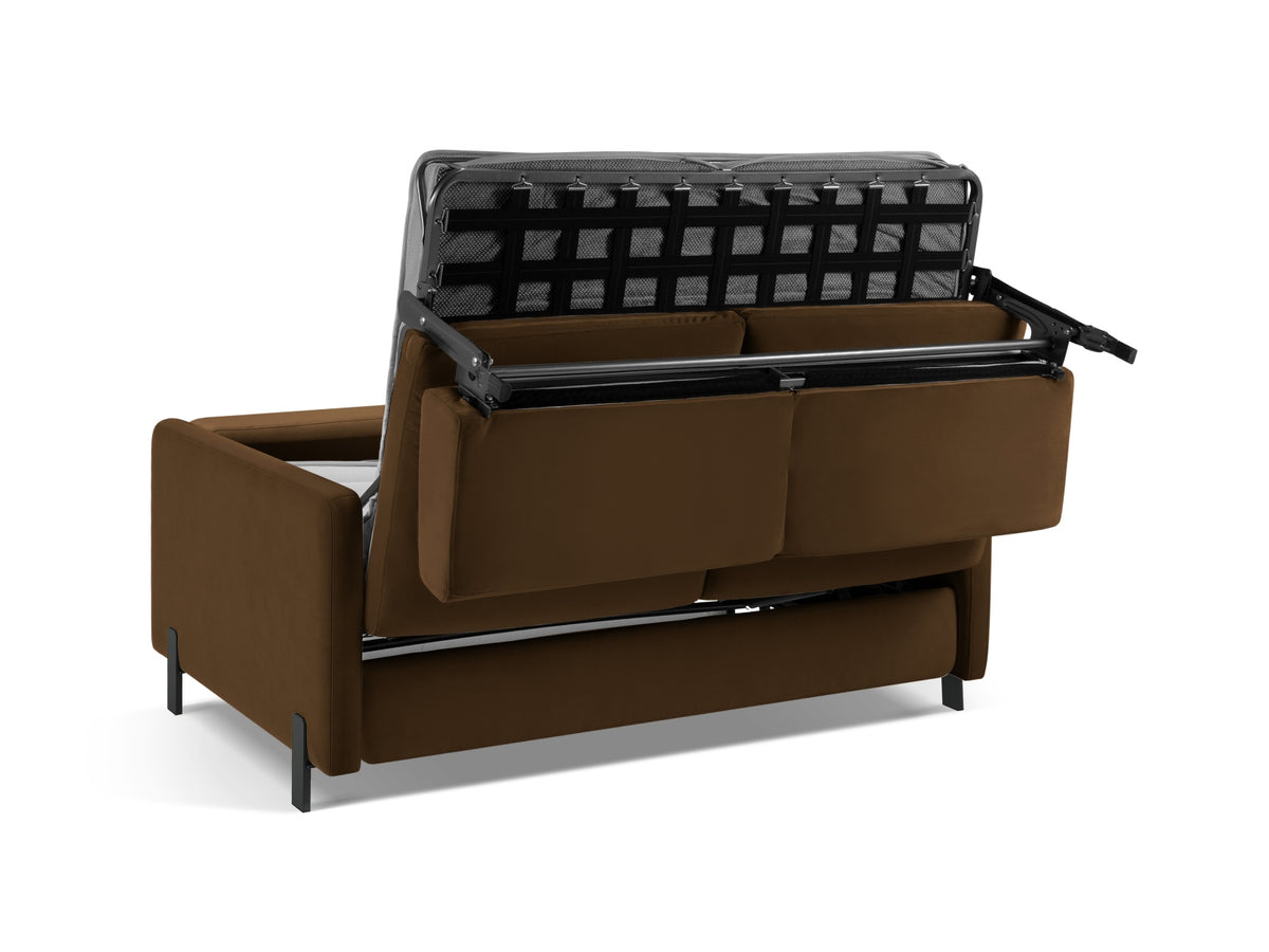 Gloria Velour Sofa mit Schlaffunktion 2 Sitzer in Chocolate-Salvador präsentiert im Onlineshop von KAQTU Design AG. Bettsofa ist von Micadoni