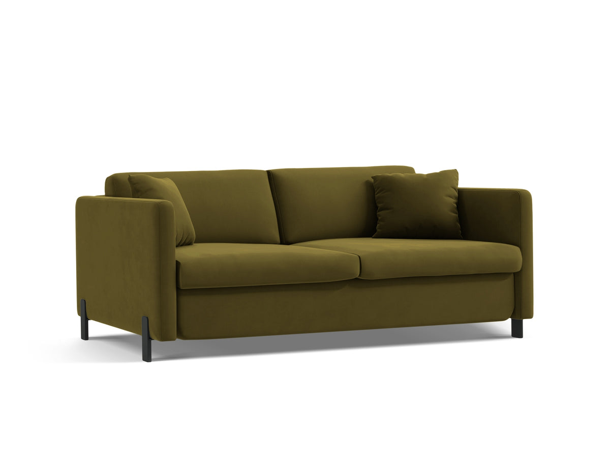 Gloria Velour Sofa mit Schlaffunktion 2 Sitzer in Green-Salvador präsentiert im Onlineshop von KAQTU Design AG. Bettsofa ist von Micadoni