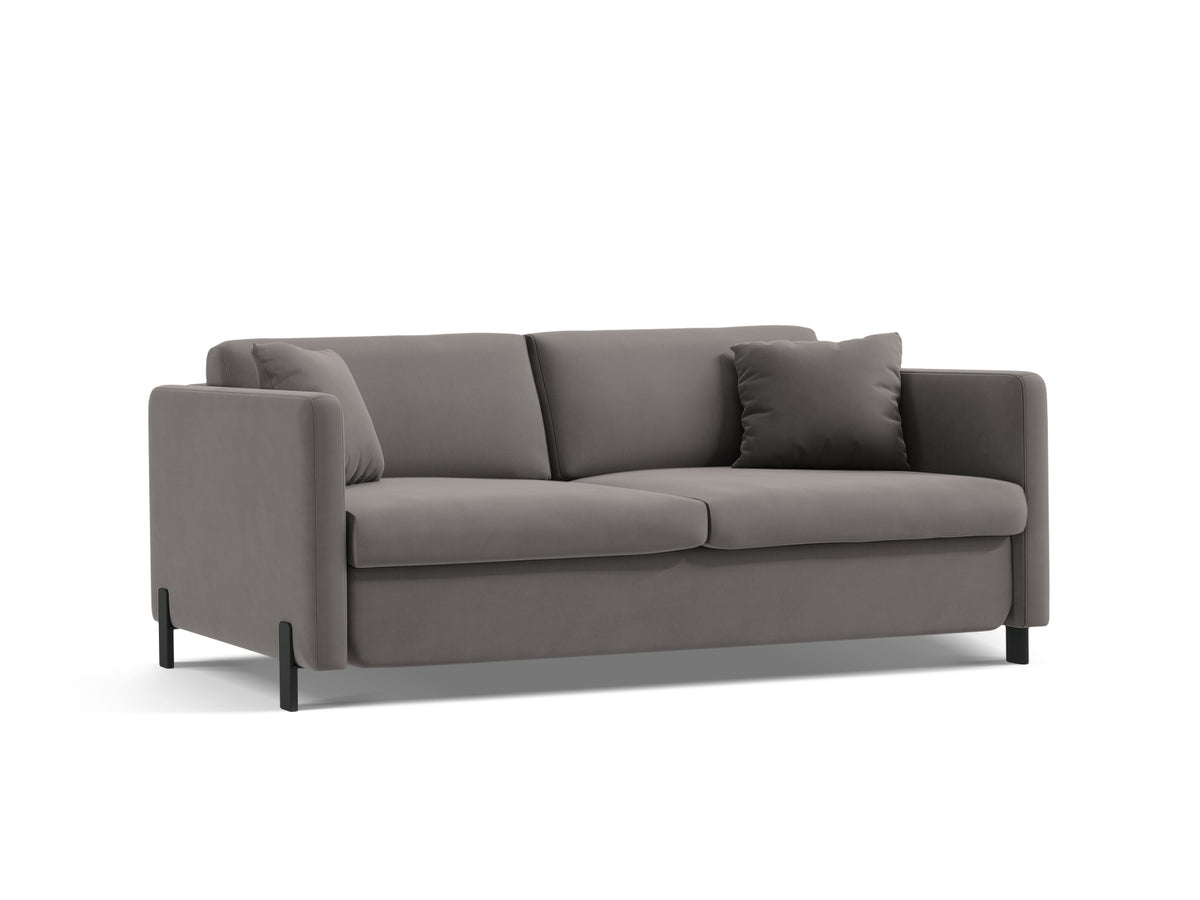 Gloria Velour Sofa mit Schlaffunktion 2 Sitzer in Grey-Salvador präsentiert im Onlineshop von KAQTU Design AG. Bettsofa ist von Micadoni