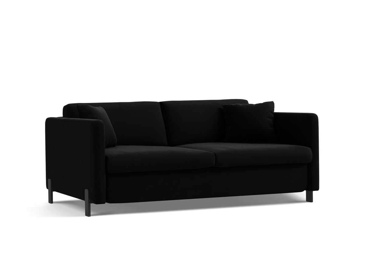 Gloria Velour Sofa mit Schlaffunktion 2 Sitzer in Black-Salvador präsentiert im Onlineshop von KAQTU Design AG. Bettsofa ist von Micadoni