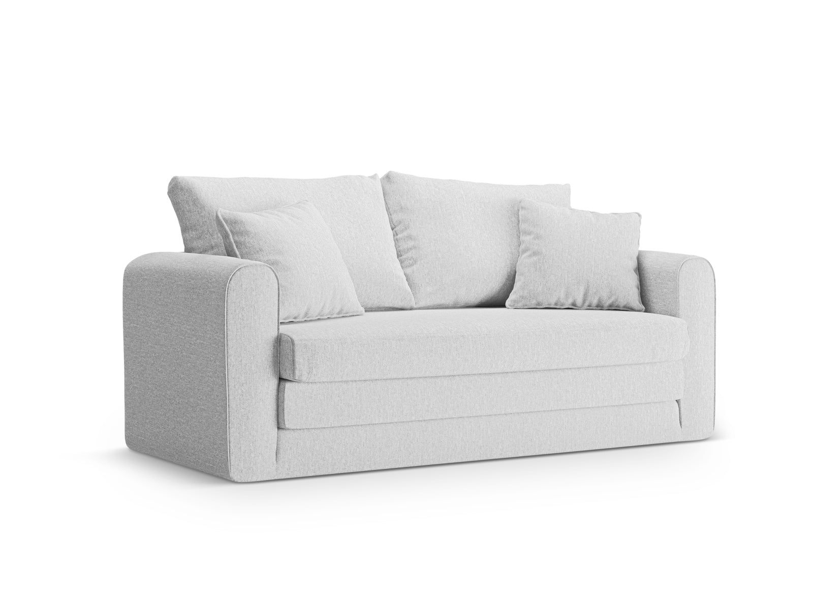 Elegantes 2-Sitzer Bettsofa Lido in kaltem Hellgrau, perfekt für stilvolle Wohnräume und als Schlafgelegenheit für Gäste.