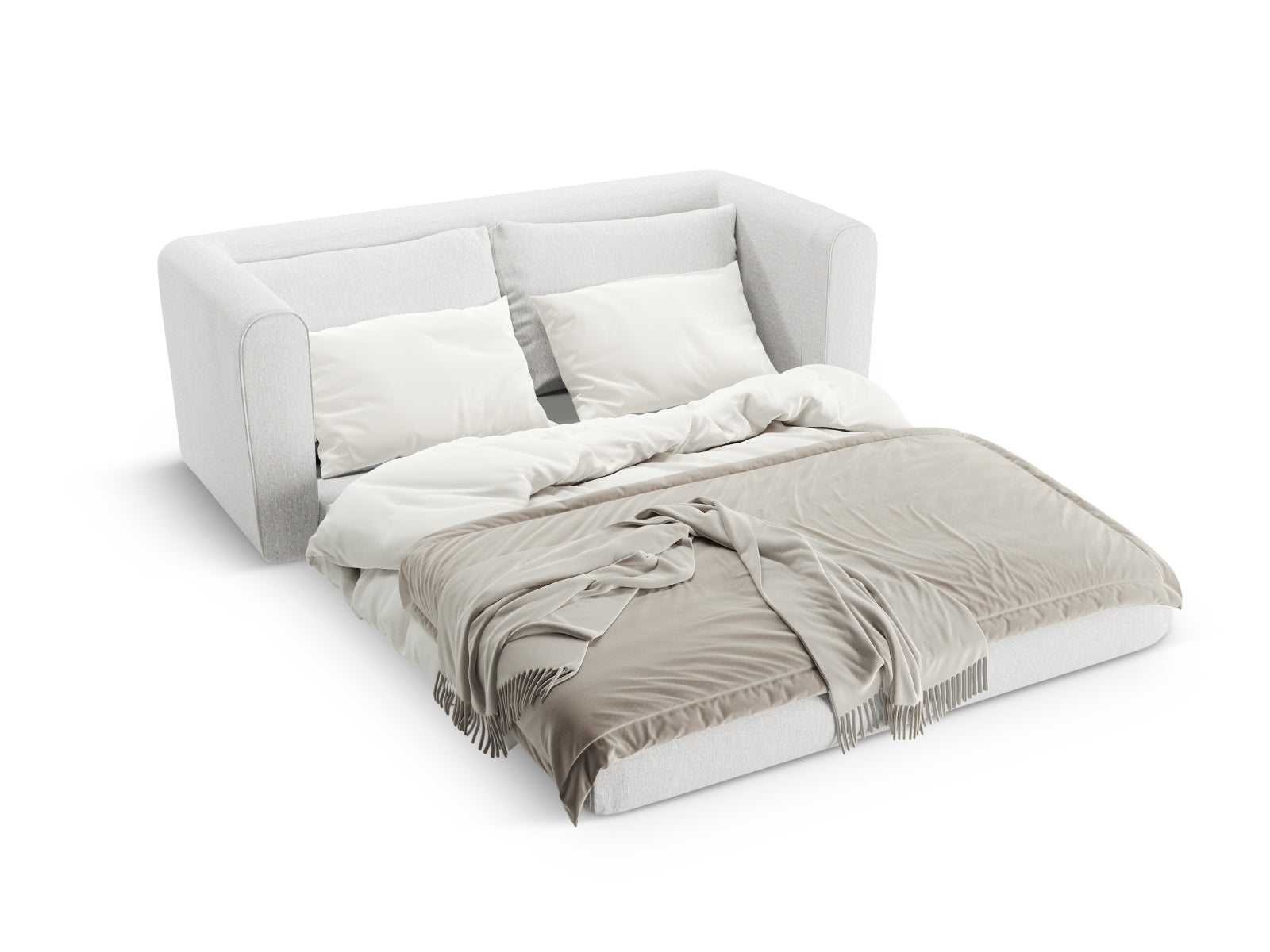 Lido Sofa mit Schlaffunktion 2 Sitzer in Cold Light Grey-Solid präsentiert im Onlineshop von KAQTU Design AG. Bettsofa ist von Micadoni