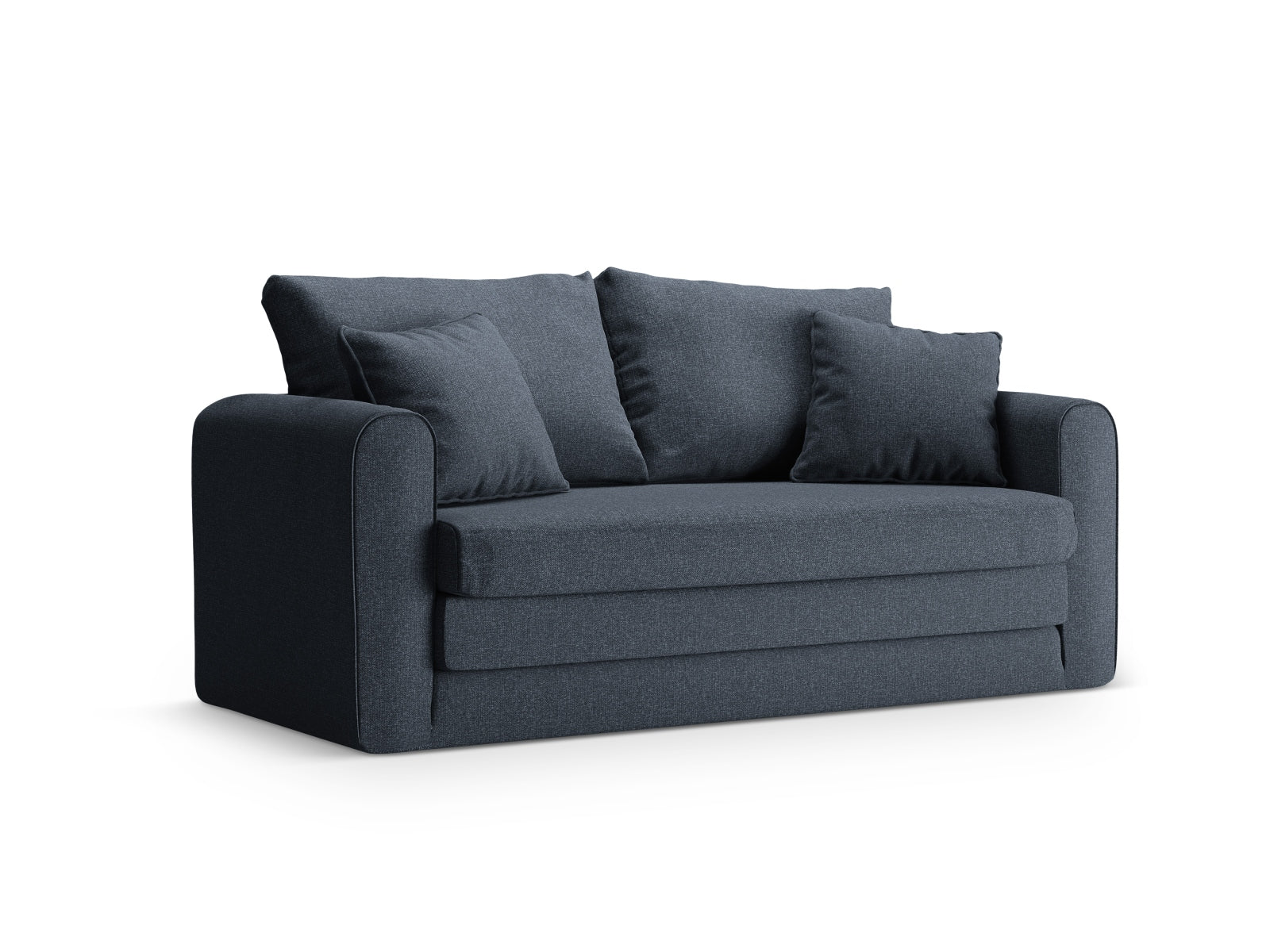 Modernes 2-Sitzer Bettsofa Lido in Dunkelblau, vielseitig einsetzbar und perfekt für entspannte Abende und Übernachtungsgäste.
