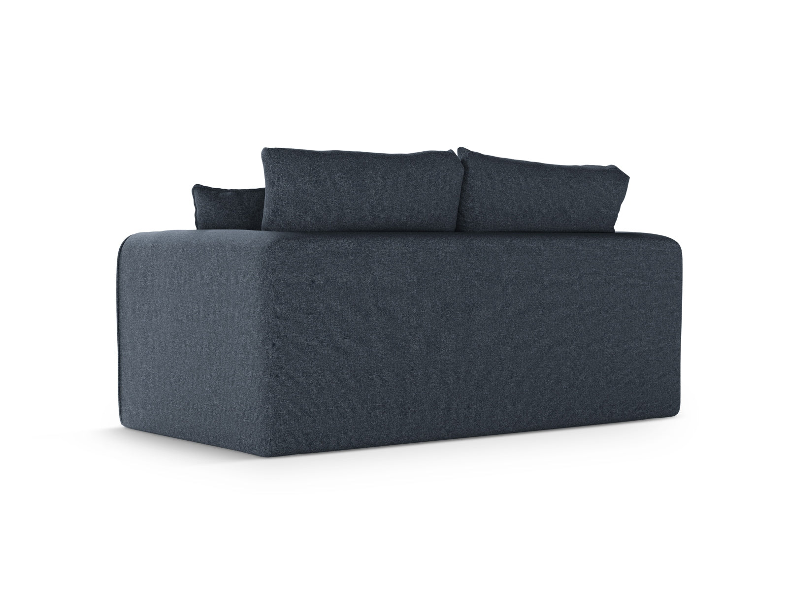 Stylisches Lido 2-Sitzer Sofa in Dunkelblau, ideal für kleine Räume, bietet Komfort und eine praktische Schlaffunktion für Gäste.