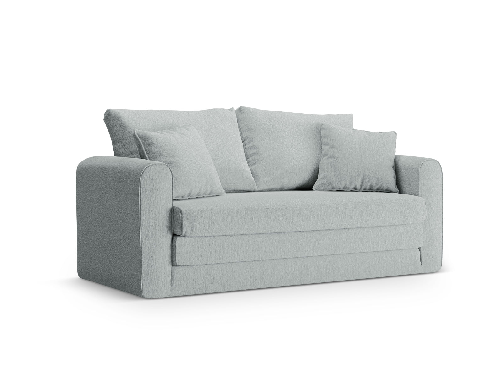 Elegantes 2-Sitzer Bettsofa Lido in zartem Mint, perfekt für stilvolle Wohnräume und als Schlafgelegenheit für Gäste.