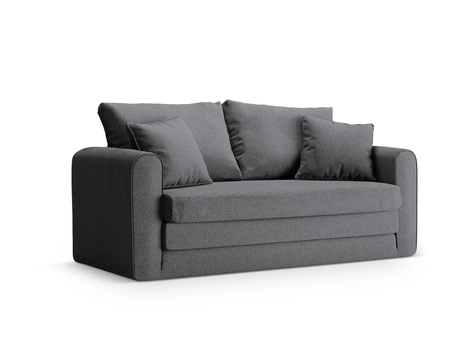 Lido Sofa mit Schlaffunktion 2 Sitzer in Dark Grey-Solid präsentiert im Onlineshop von KAQTU Design AG. Bettsofa ist von Micadoni