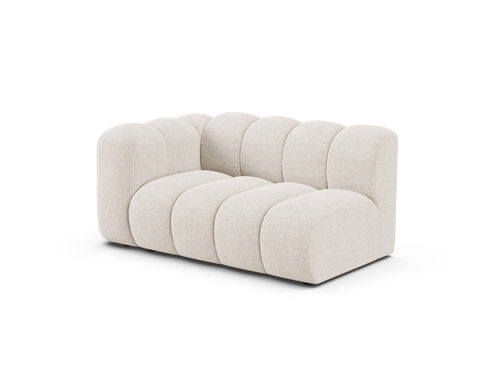 Elegantes Lupine Modular Sofa links 2 Sitzer in sanftem Beige, ideal für stilvolle Wohnräume. Hochwertige Verarbeitung von Micadoni.