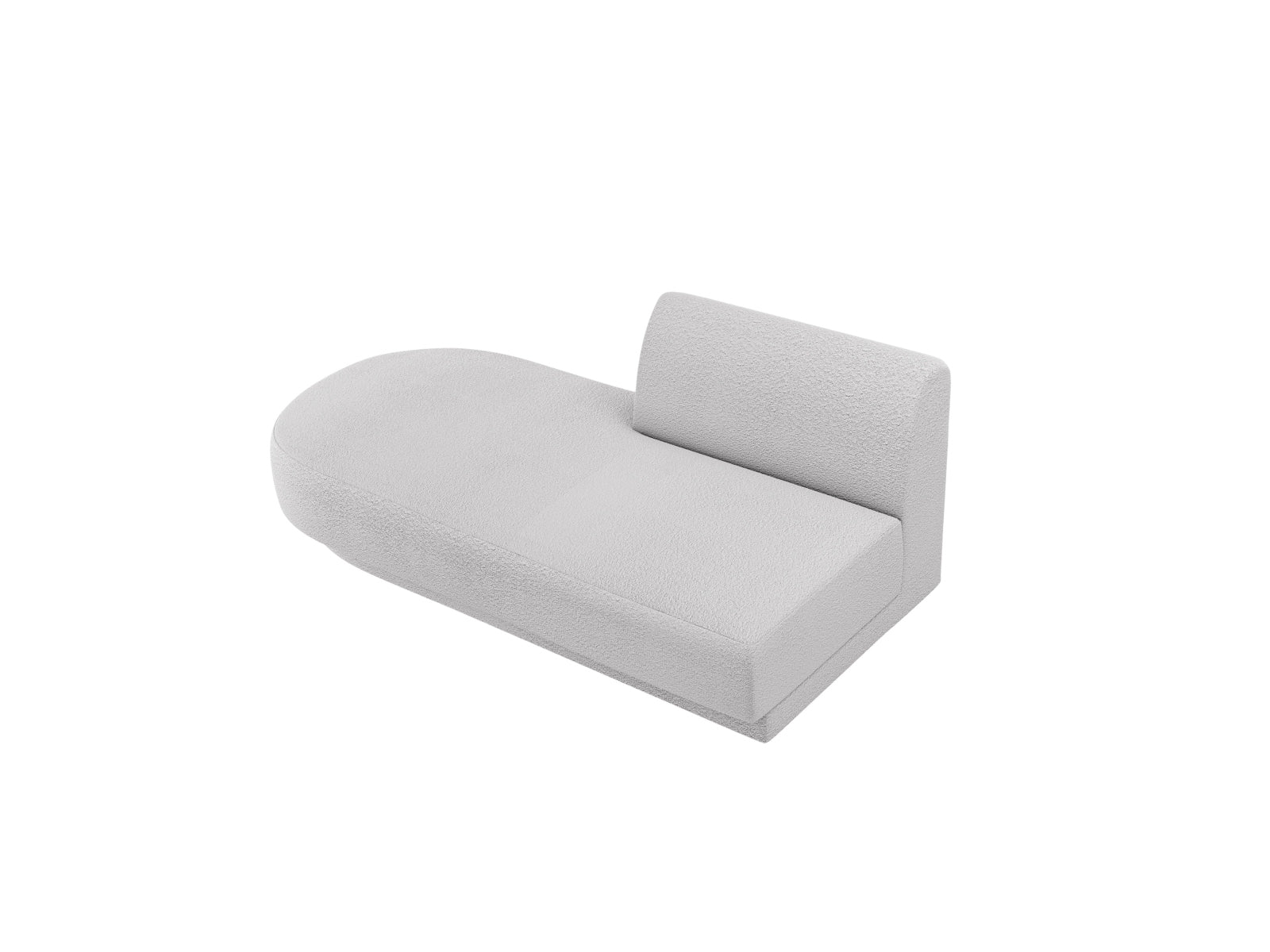 Miley Sitting Module Open links 2 Sitzer in hellem Grau, modernes modulares Sofa von Micadoni, ideal für stilvolle Wohnräume.