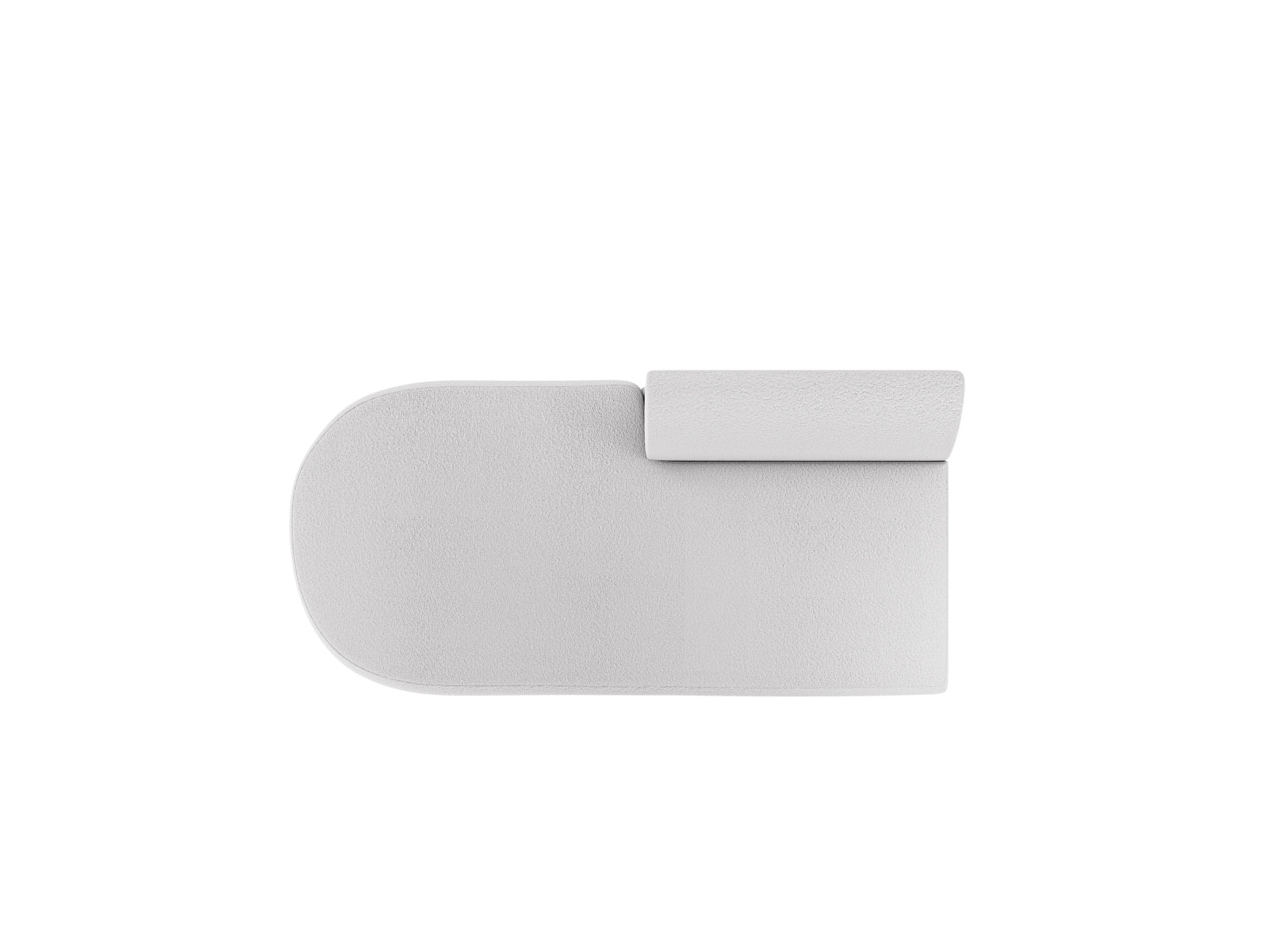 Elegantes Miley Sitting Module Open links 2 Sitzer in sanftem Grau, perfektes modulares Sofa für zeitgemäße Wohnkonzepte.