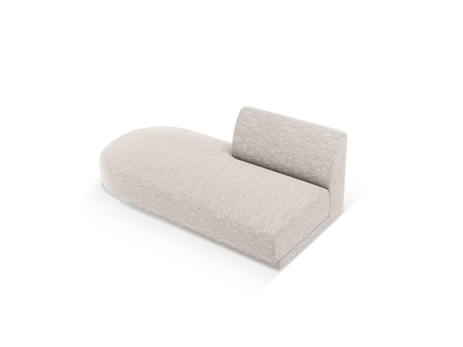 Elegantes Miley Sitting Module Open links 2 Sitzer in sanftem Grau, perfekt für stilvolle Wohnräume und entspannte Zusammenkünfte.