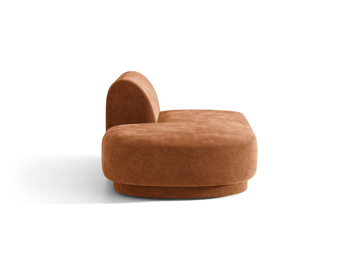 Modulares Sofa Miley von Micadoni, offener Zweisitzer links in Dunkelbeige mit Bluvel-Stoffbezug und schwarzen Kunststoffbeinen.