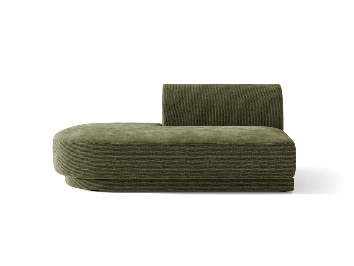 Modulares Sofa Miley von Micadoni, offener Zweisitzer links in Dunkelbeige mit Bluvel-Stoffbezug und schwarzen Kunststoffbeinen.