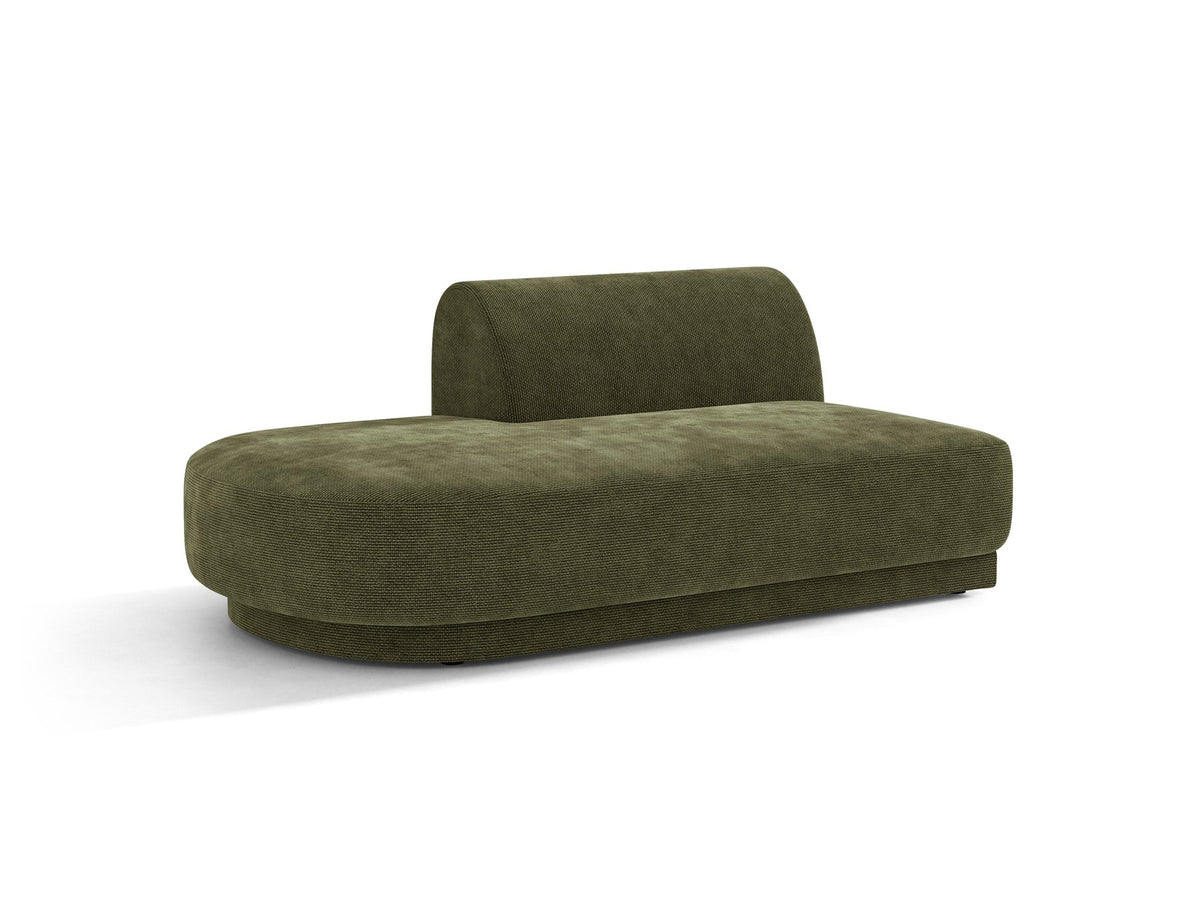 Modulares Sofa Miley von Micadoni, offener Zweisitzer links in Dunkelbeige mit Bluvel-Stoffbezug und schwarzen Kunststoffbeinen.