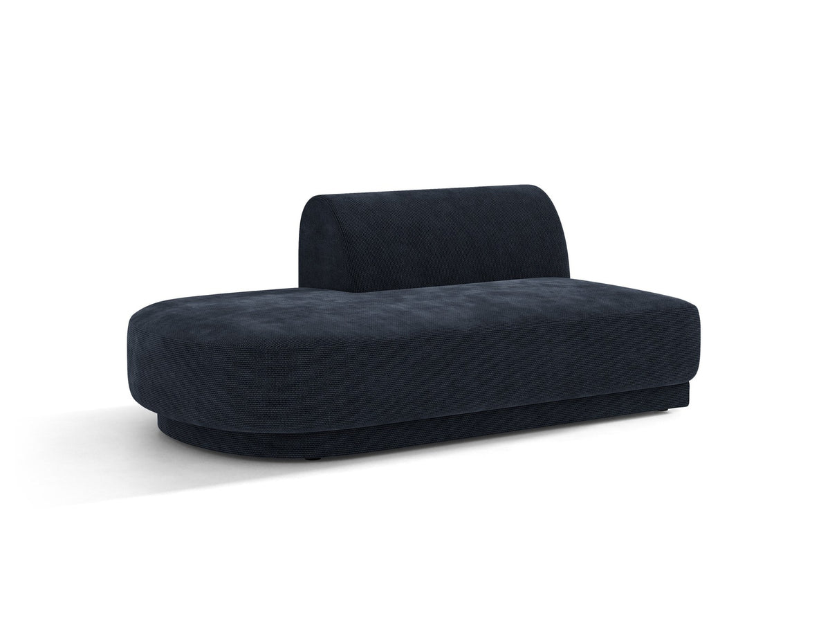 Modulares Sofa Miley von Micadoni, offener Zweisitzer links in Dunkelbeige mit Bluvel-Stoffbezug und schwarzen Kunststoffbeinen.
