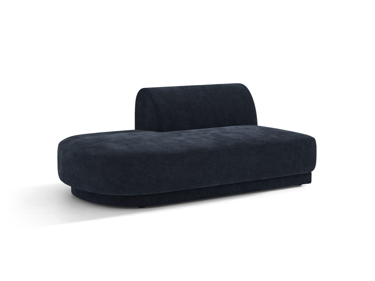 Modulares Sofa Miley von Micadoni, offener Zweisitzer links in Dunkelbeige mit Bluvel-Stoffbezug und schwarzen Kunststoffbeinen.