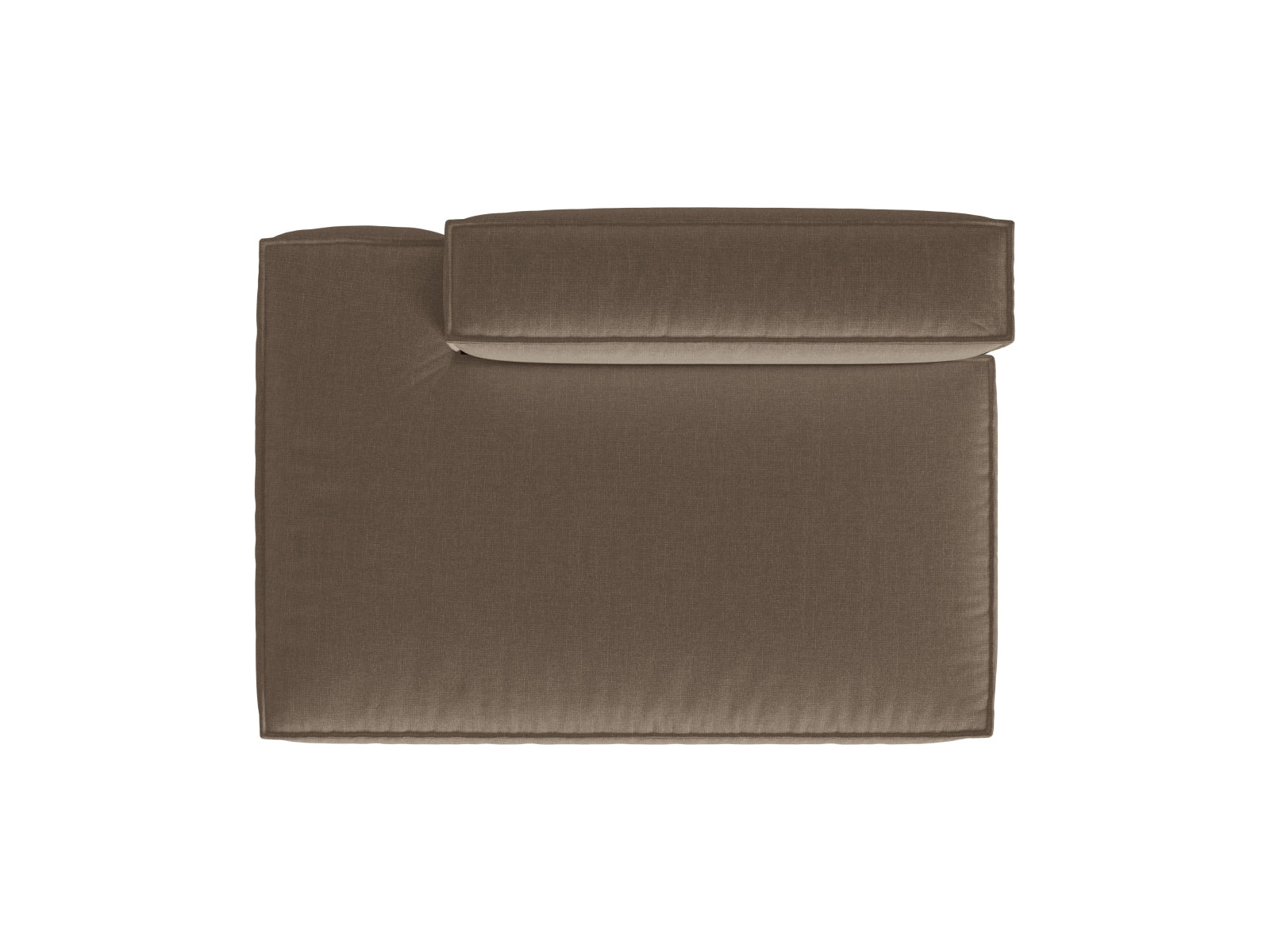 Elegantes 3-Sitzer Sofa links Nuria in warmem Cappuccino-Liberty, ideal für flexible und einladende Wohnräume.