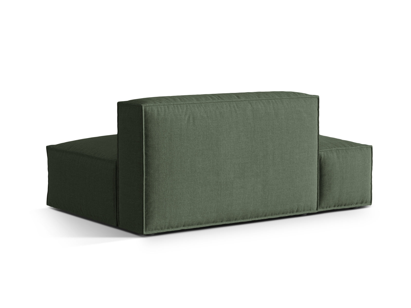 Modulares 3-Sitzer Sofa links Nuria in edlem Moss Green-Liberty, perfekt für moderne Wohnkonzepte und gemütliche Abende.