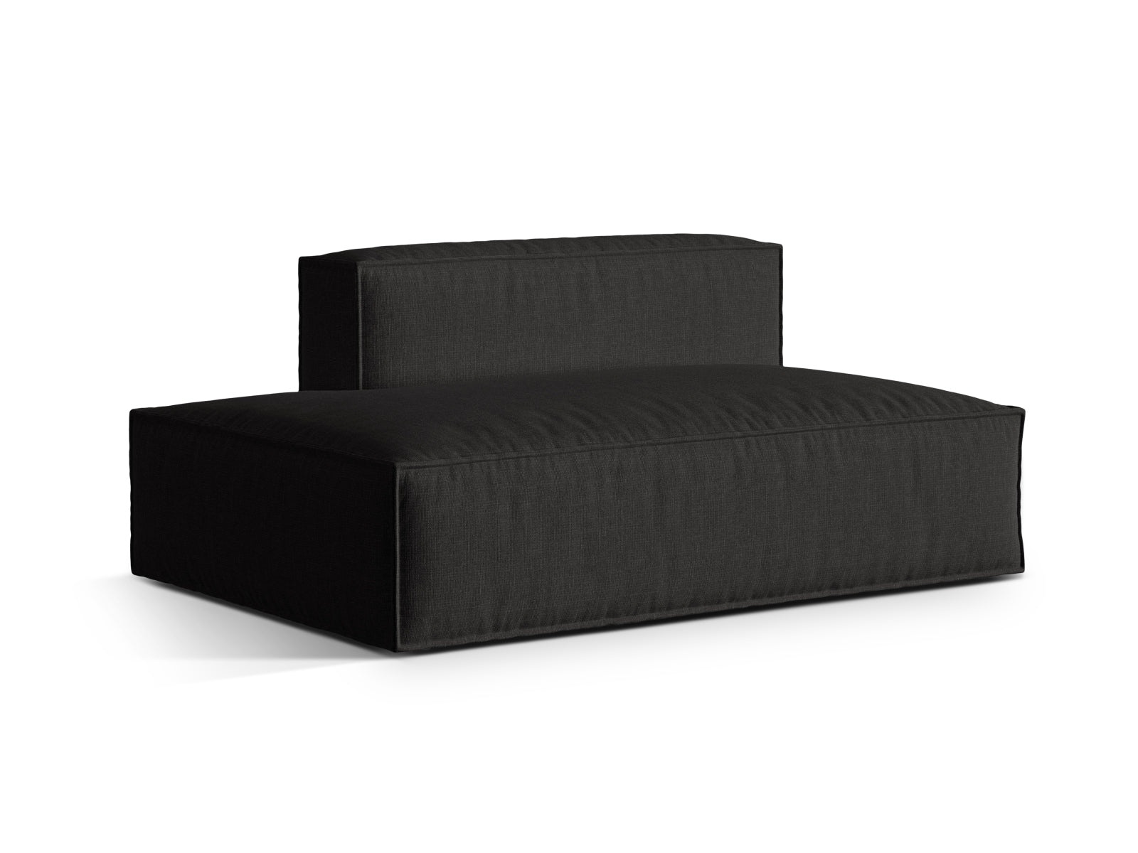 Stilvolles modulares 3-Sitzer Sofa links Nuria in zeitlosem Schwarz, perfekt für zeitgemäße Wohnkonzepte und individuelle Raumgestaltungen.
