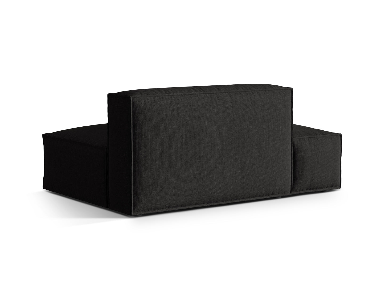 Stilvolles modulares 3-Sitzer Sofa links Nuria in zeitlosem Schwarz, perfekt für kreative Raumgestaltungen und komfortable Entspannung.