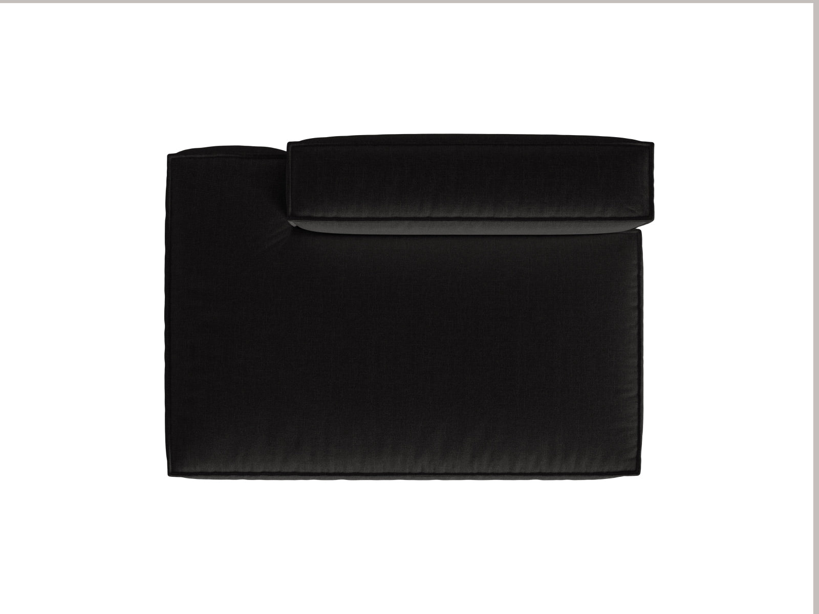 Elegantes 3-Sitzer Sofa links Nuria in klassischem Schwarz, ideal für moderne Wohnräume und gemütliche Stunden mit Freunden und Familie.