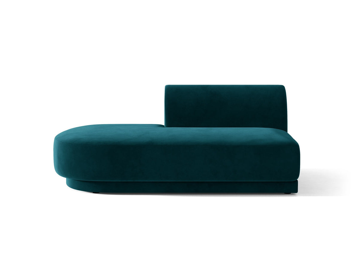 Modulares Sofa Miley von Micadoni, offener Zweisitzer links in Dunkelbeige mit Bluvel-Stoffbezug und schwarzen Kunststoffbeinen.