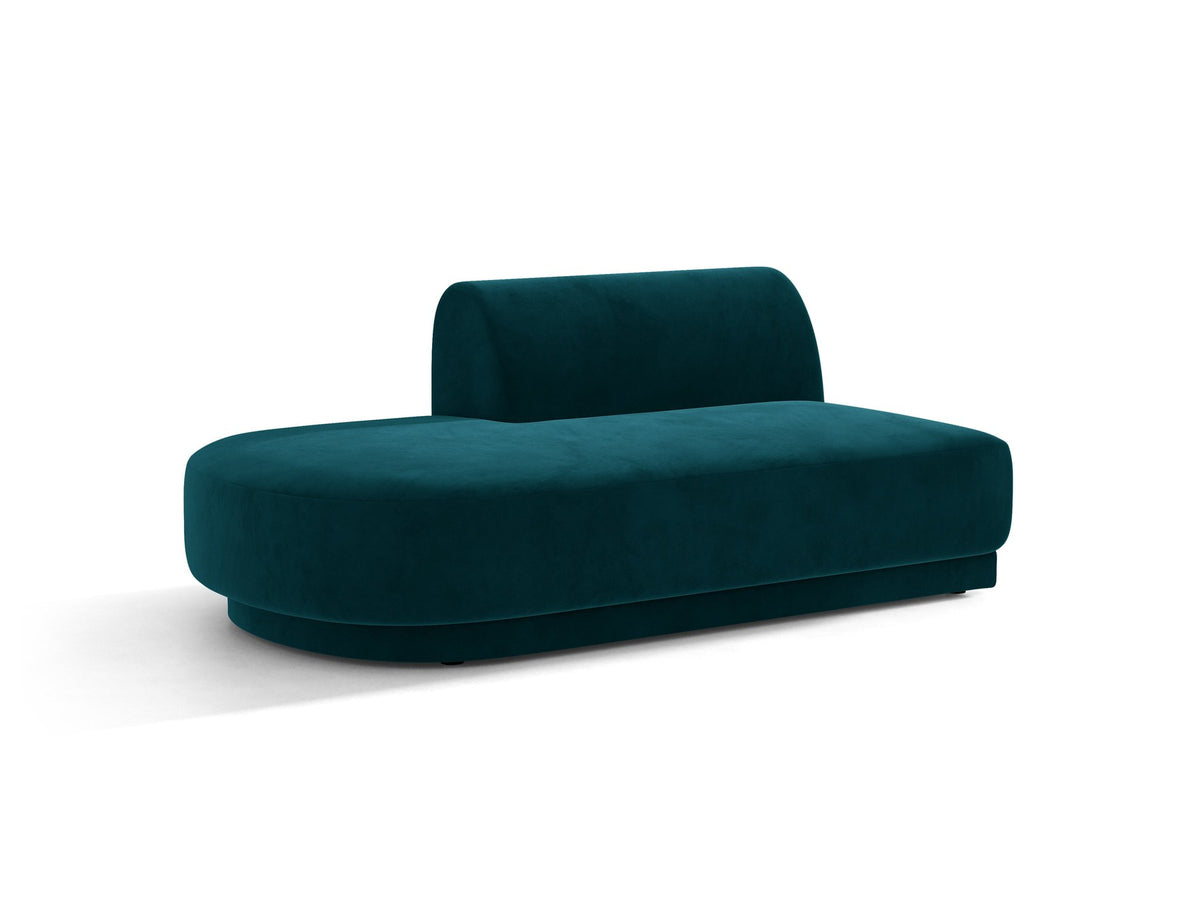 Modulares Sofa Miley von Micadoni, offener Zweisitzer links in Dunkelbeige mit Bluvel-Stoffbezug und schwarzen Kunststoffbeinen.