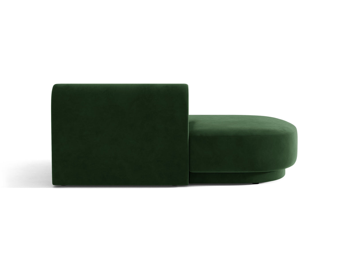 Modulares Sofa Miley von Micadoni, offener Zweisitzer links in Dunkelbeige mit Bluvel-Stoffbezug und schwarzen Kunststoffbeinen.