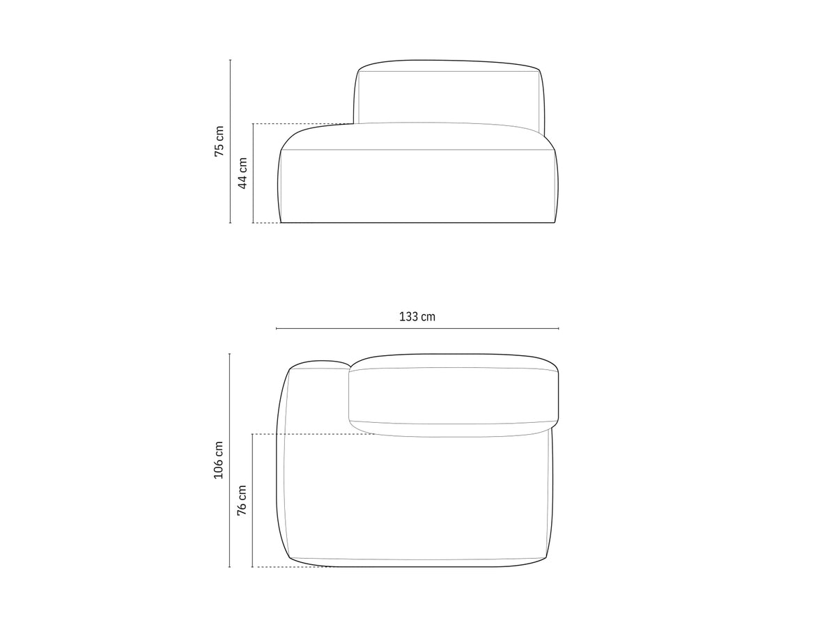 2-Sitzer Sofaelement links Martina in Grey Beige Melange-Monet präsentiert im Onlineshop von KAQTU Design AG. Modulares Sofa ist von Micadoni