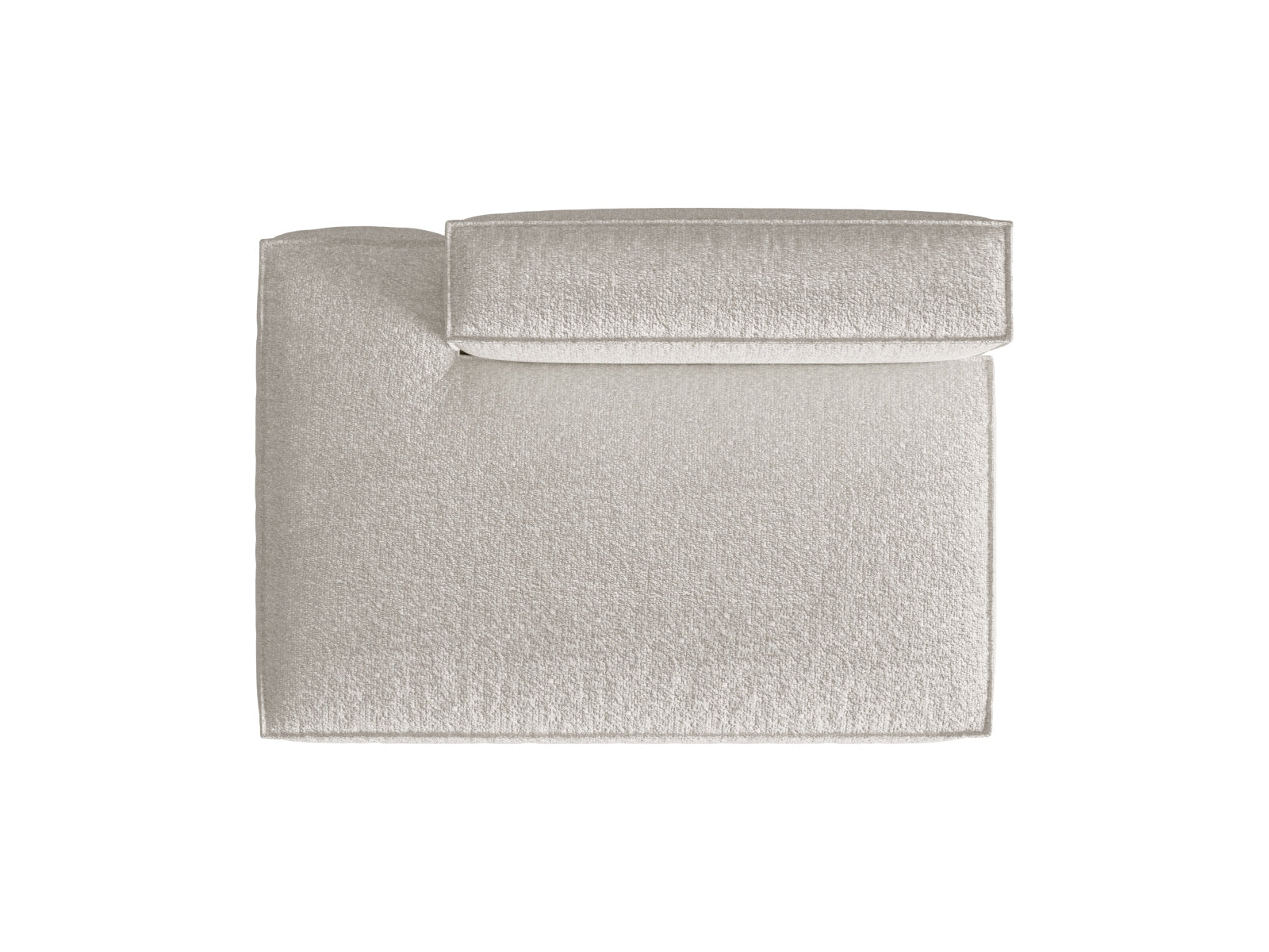 Elegantes Nuria Boucle Modular Sofa, linksseitig, 3-Sitzer in sanften Grautönen, ideal für stilvolle und einladende Wohnräume.