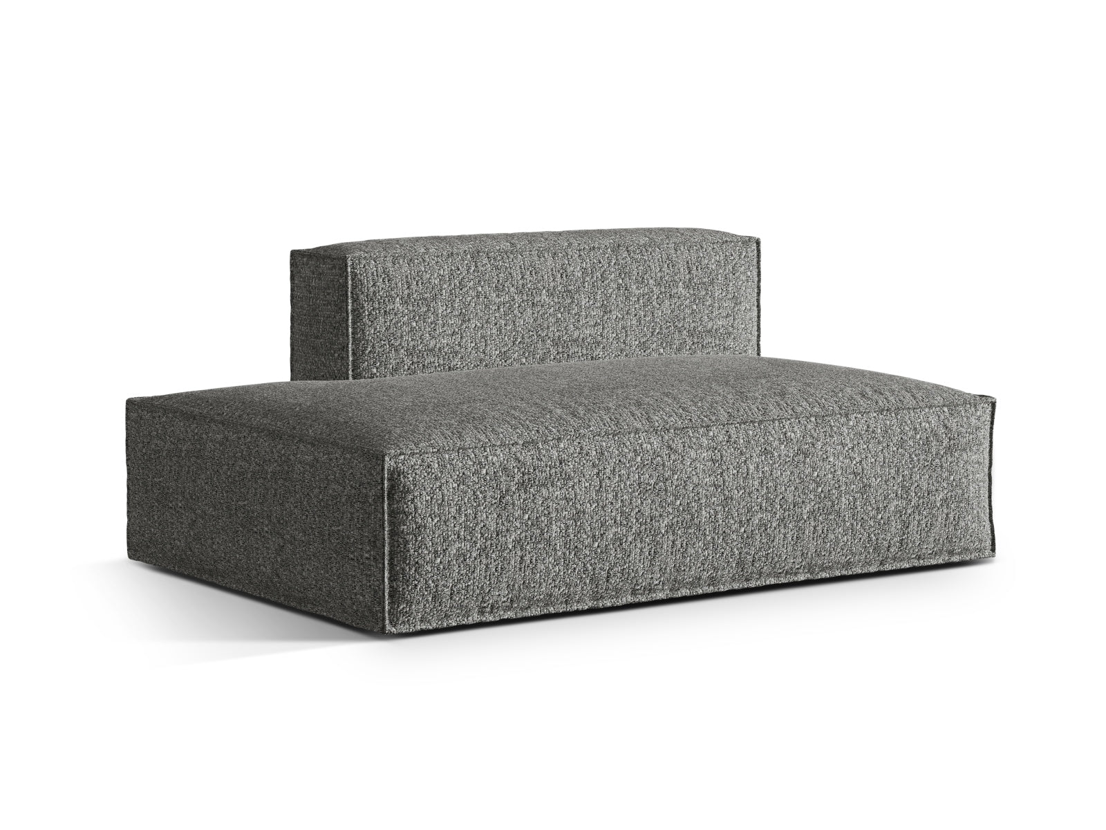 Stylisches, linksseitiges 3-Sitzer Sofa aus weichem Graphit-Boucle, ideal für gemütliche Wohnräume und modernes Interieur.