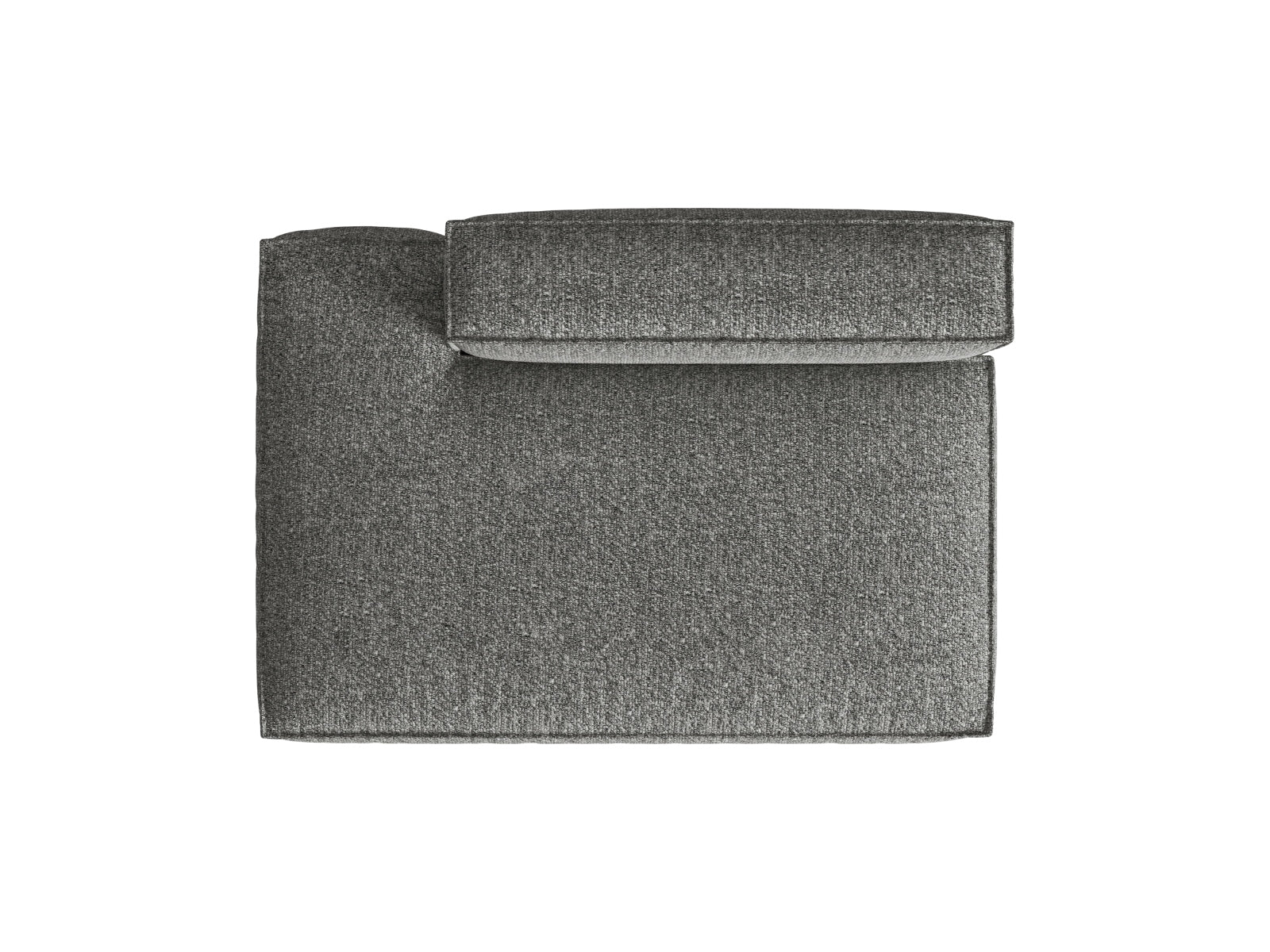 Stilvolles, linksseitiges 3-Sitzer Sofa aus weichem Graphit-Boucle, ideal für moderne Wohnkonzepte und gemütliche Entspannung.