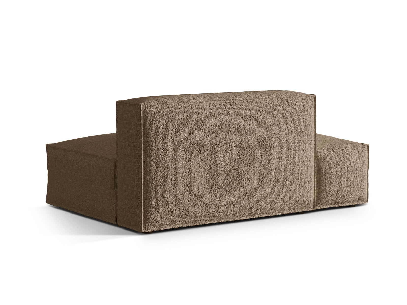 Stilvolles, modulares 3-Sitzer Sofa Nuria Boucle in sanftem Cappuccino, perfekt für gemütliche Abende und modernes Wohndesign.
