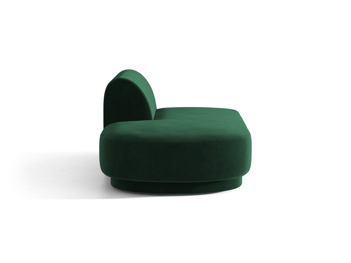 Modulares Sofa Miley von Micadoni, offener Zweisitzer links in Dunkelbeige mit Bluvel-Stoffbezug und schwarzen Kunststoffbeinen.