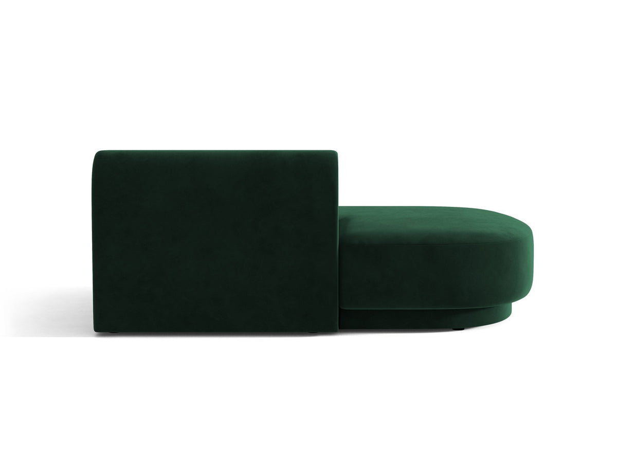 Modulares Sofa Miley von Micadoni, offener Zweisitzer links in Dunkelbeige mit Bluvel-Stoffbezug und schwarzen Kunststoffbeinen.