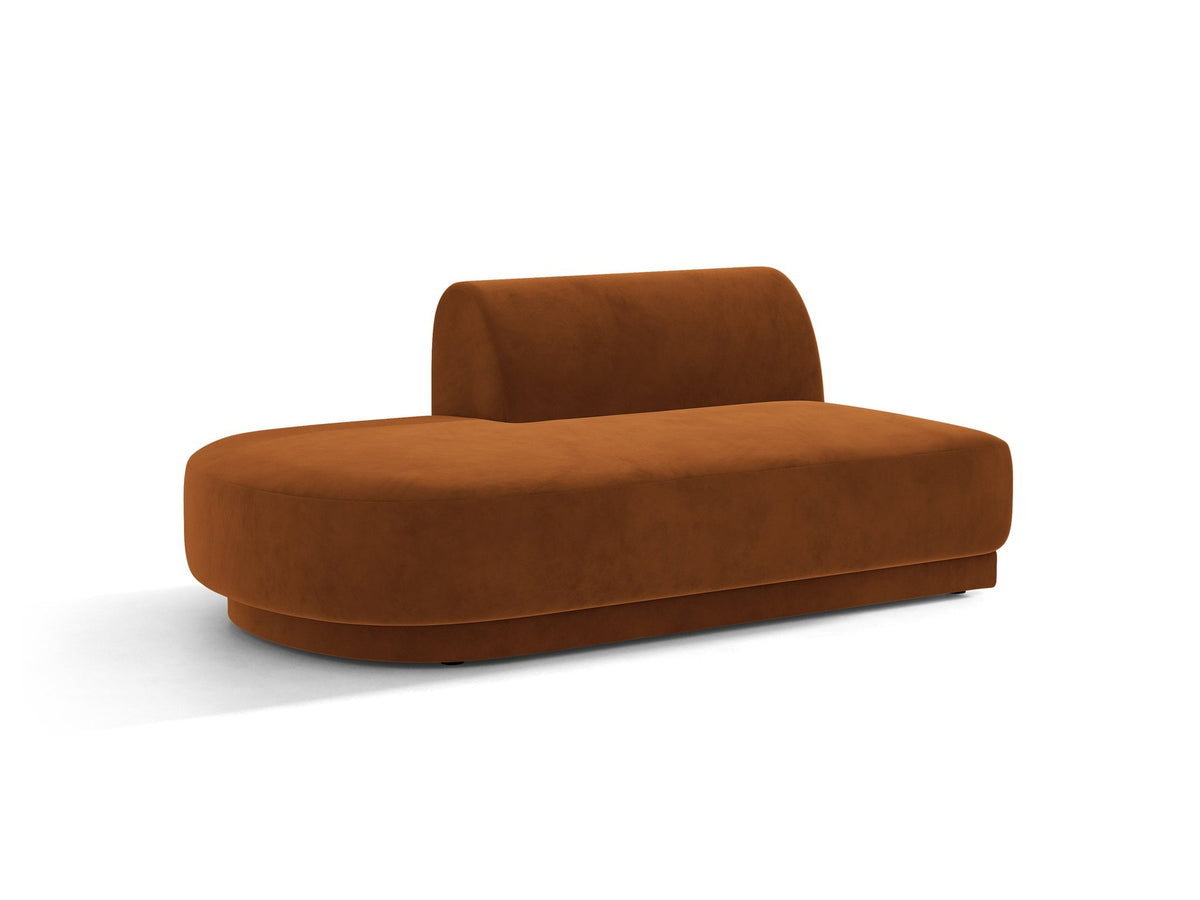 Modulares Sofa Miley von Micadoni, offener Zweisitzer links in Dunkelbeige mit Bluvel-Stoffbezug und schwarzen Kunststoffbeinen.