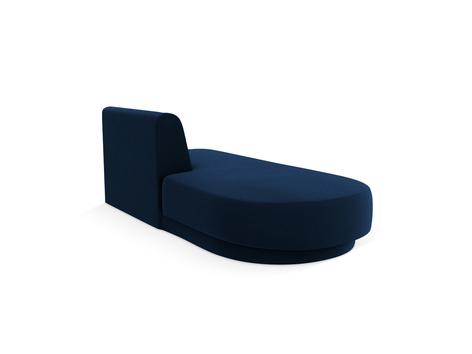Elegantes Miley Sitting Module Open links 2 Sitzer in Royal Blue-Bluvel, ideal für stilvolle Wohnräume. Modulares Sofa von Micadoni.