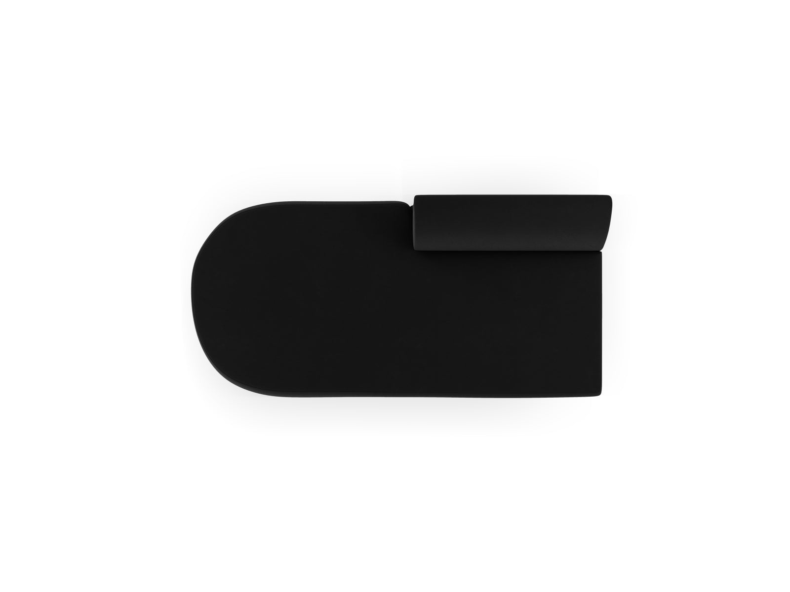 Modernes Miley Sitting Module Open links 2 Sitzer in stilvollem Black-Bluvel, ideal für vielseitige Wohnräume und komfortable Sitzlösungen.