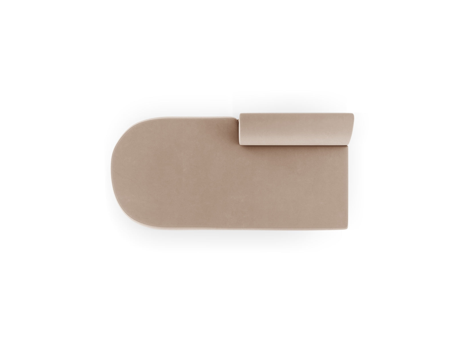 Elegantes 2-Sitzer-Modul des Miley Sofas in Cappuccino-Bluvel, ideal für stilvolle und flexible Wohnräume.