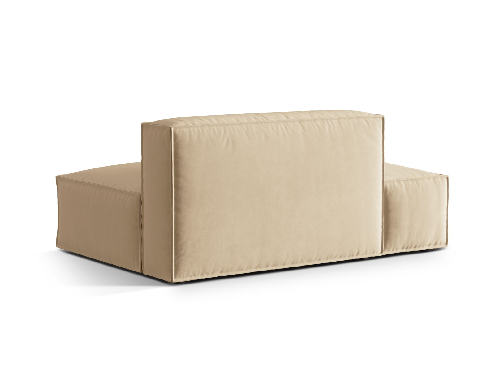 Elegantes Nuria Velour 3-Sitzer Sofa in zartem Nude-Paris, ideal für stilvolle Wohnräume und entspannte Stunden.