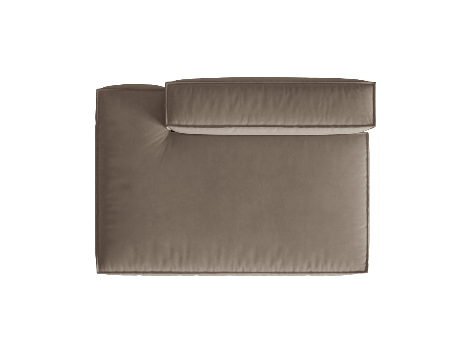 Modulares Nuria Velour Sofa in Warm Grey-Paris, perfekt für moderne Wohnkonzepte und gemütliche Abende mit Freunden.